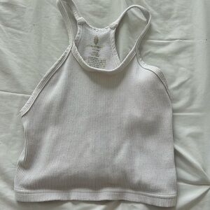Free people White Ribbed Tank Top